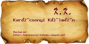 Karácsonyi Kálmán névjegykártya