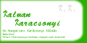 kalman karacsonyi business card