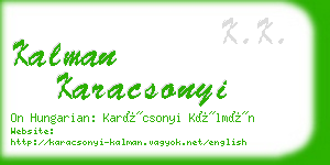 kalman karacsonyi business card